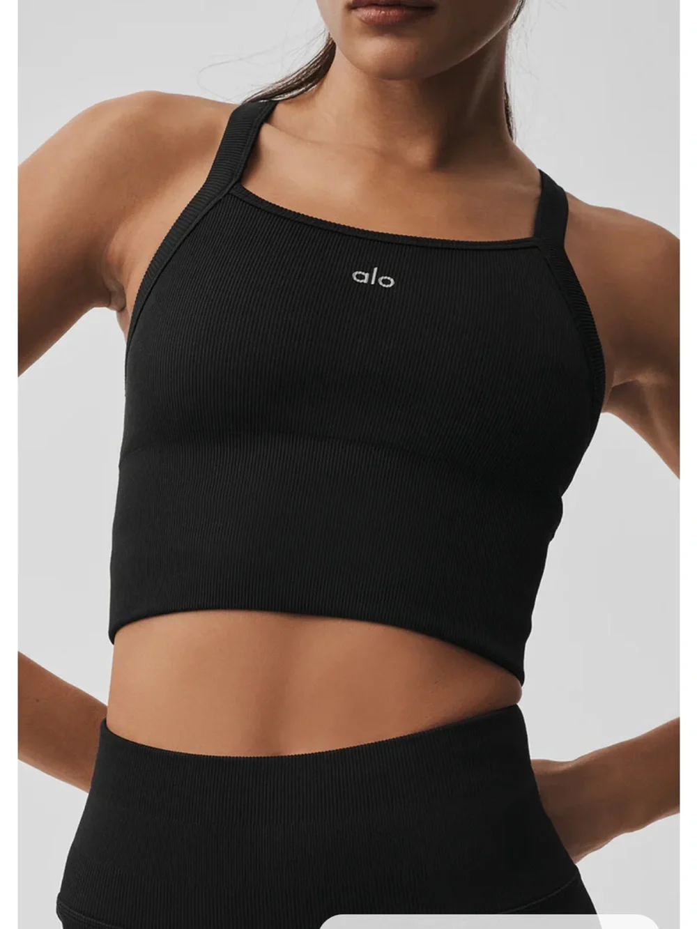 ALO seamless ribbed favorite bra crop top